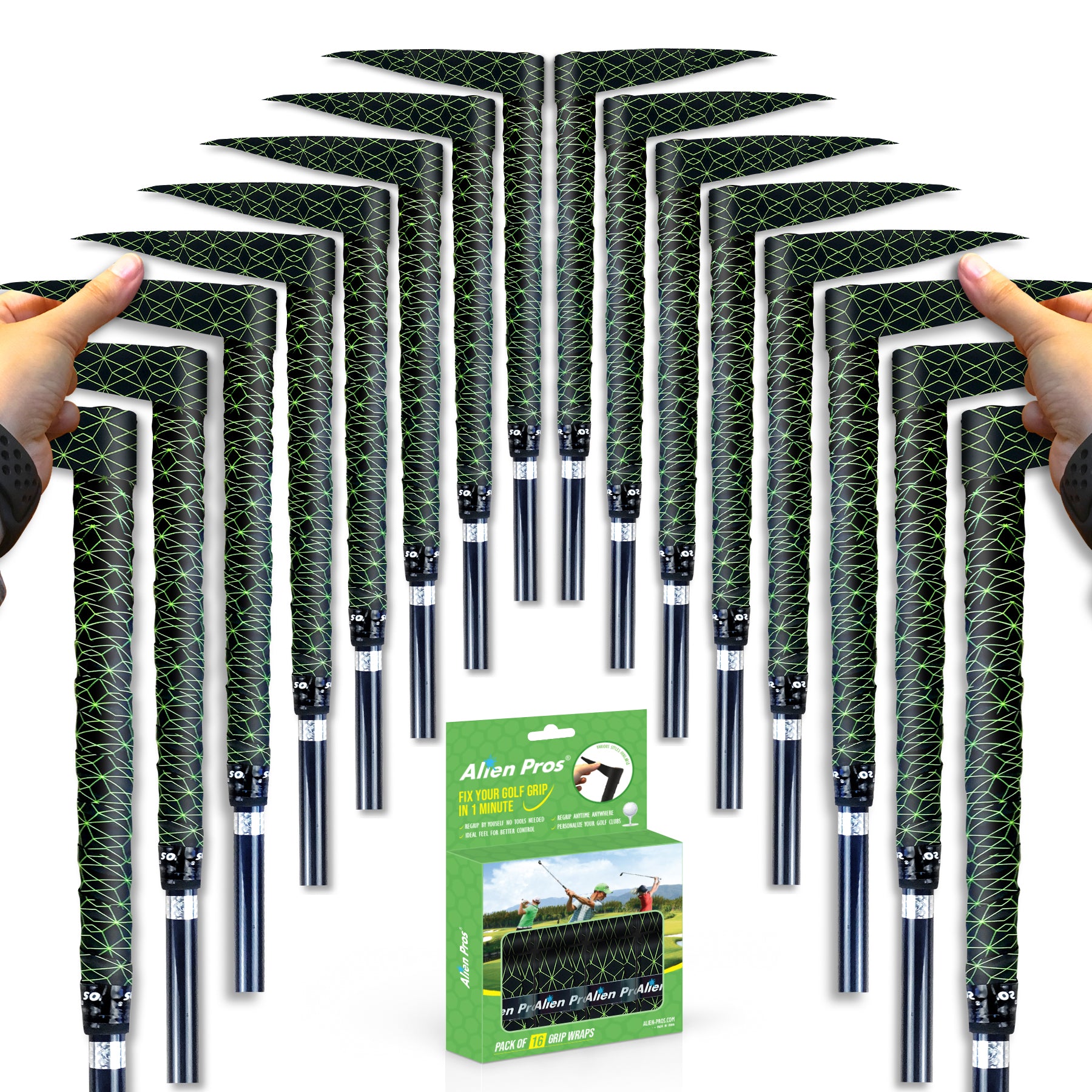 Alien Pros ゴルフラッピングテープ（16個セット） G-Tac] Golf Grip Wrapping Tapes (16-Pack, Various Styles
