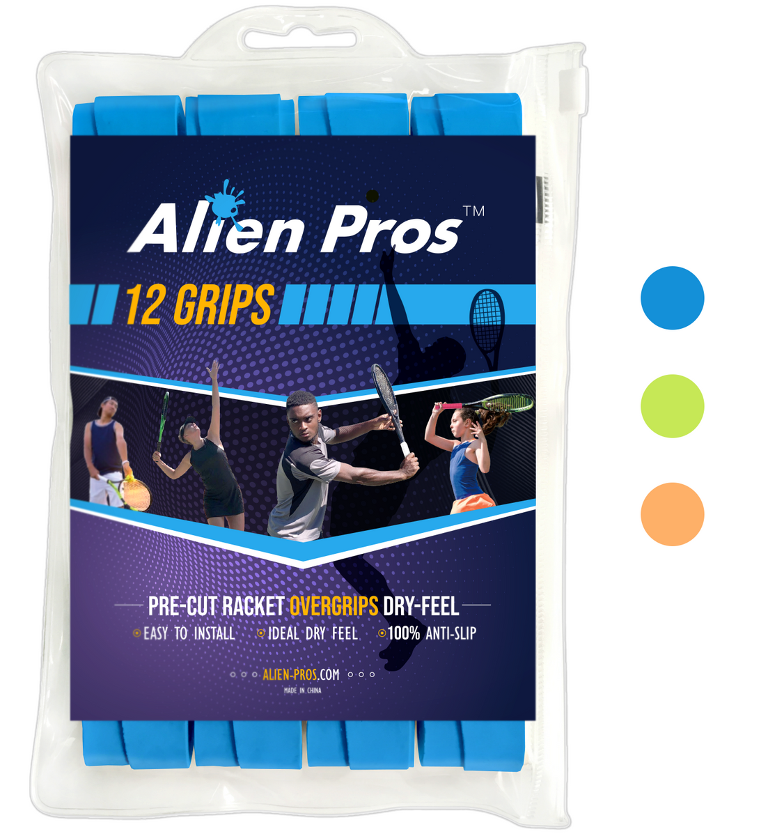 Alien Pros X-Dry - Cinta de Tenis (6 Unidades), Perfecta para su Raqueta de  Tenis, Agarre de Baloncesto, Pala de Squash y más, White, Pink, Green, Red,  Yellow, Purple, Paquete 6 