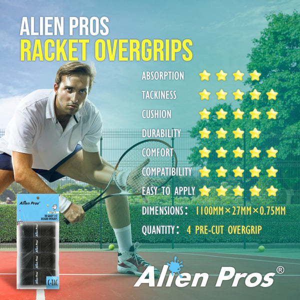 [Global] Alien Pros Tennis Racket Grip Tape C-Tac 4-Pack