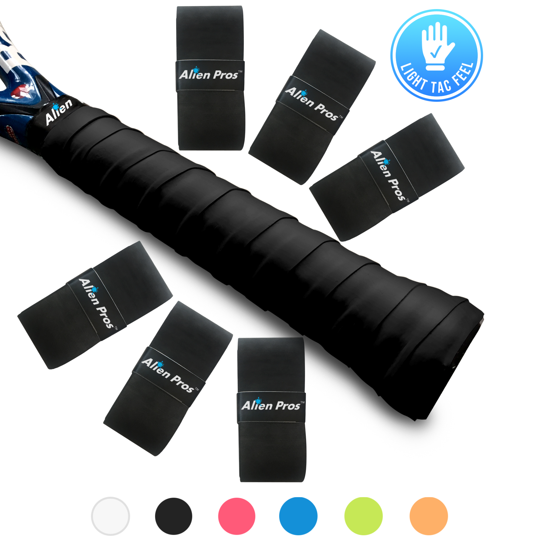 Global Alien Pros Tennis Racket Grip Tape Light Tac (6 Grips)