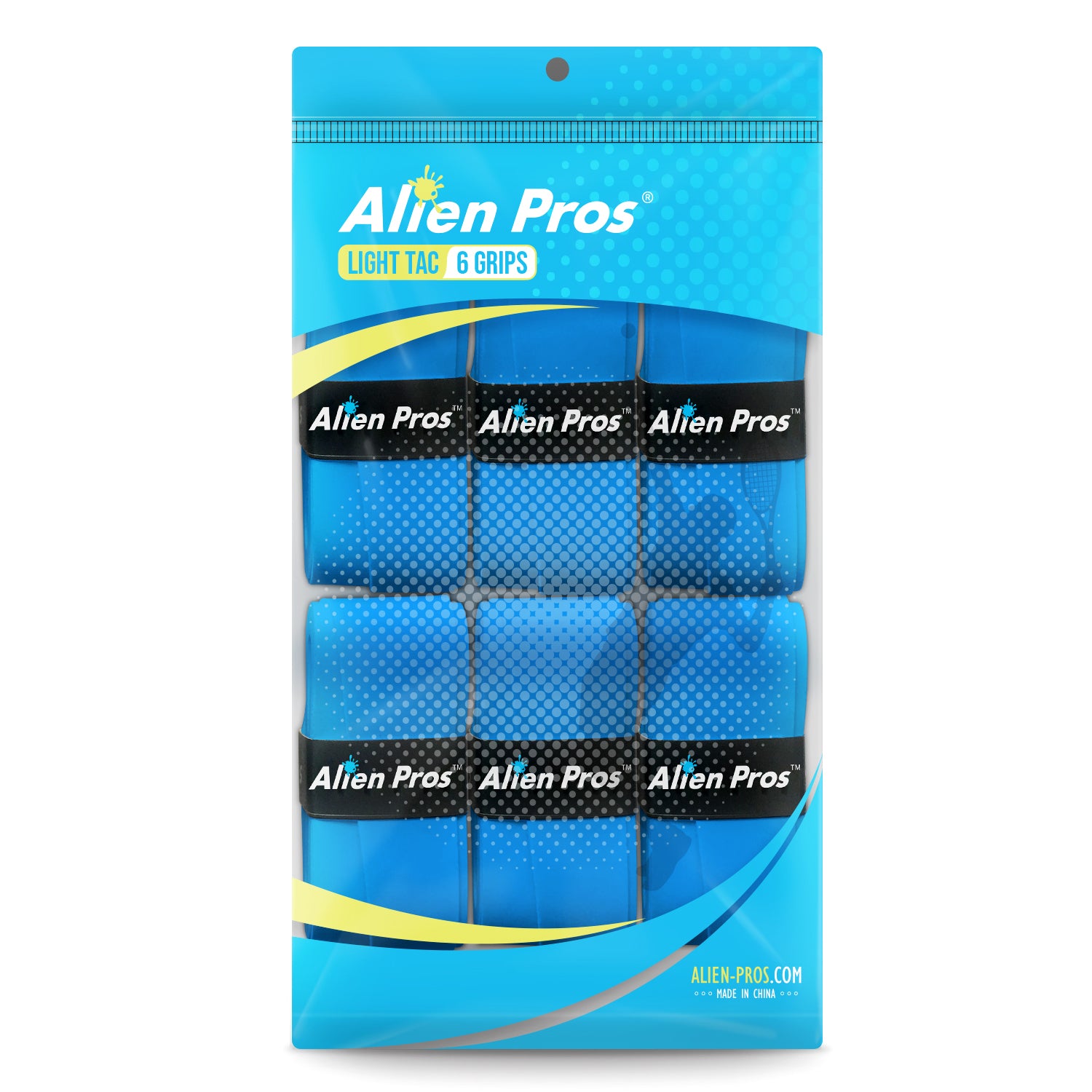 [Light-Tac] Solid Color Racket Grip Tape for Tennis (6 Grips, Various Colors)