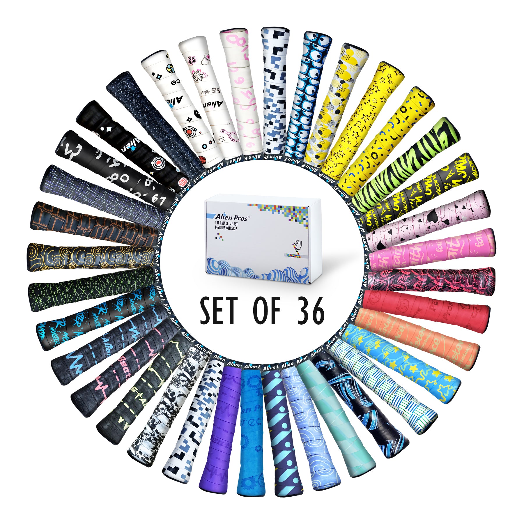 Ultimate 36-Pack Designer Overgrips – ALL Iconic Designs | Limited Final Edition | Now 45% OFF