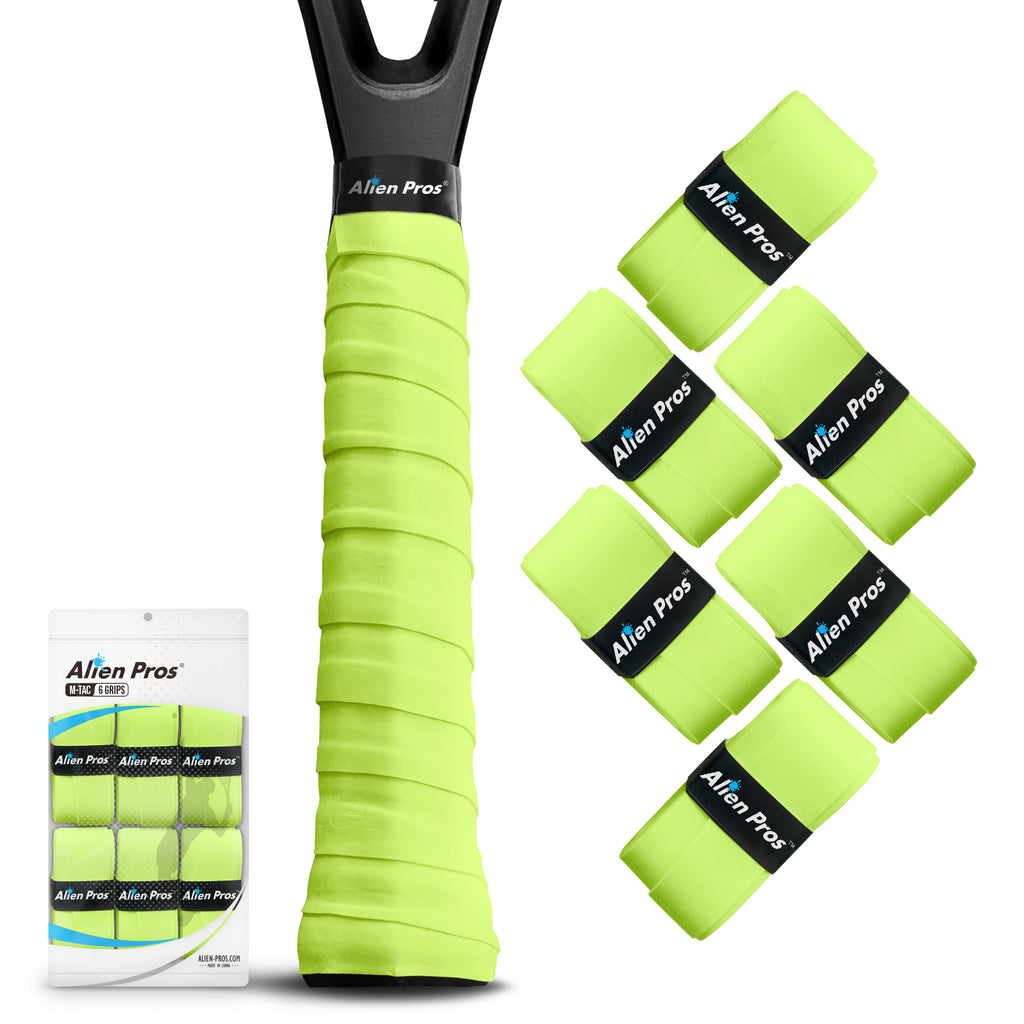 [M-Tac] Solid Color Racket Grip Tape for Tennis (6 Grips, Various Colors, Neon)