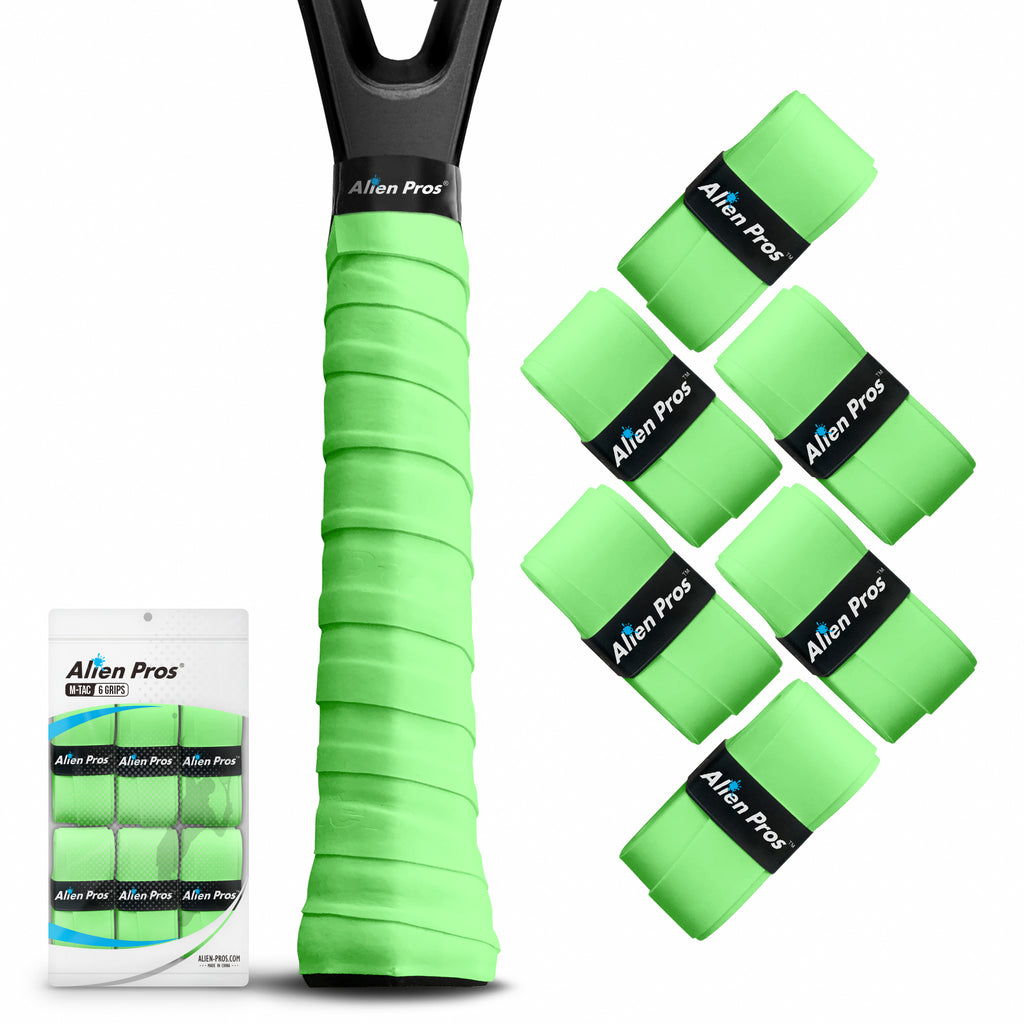 [M-Tac] Solid Color Racket Grip Tape for Tennis (6 Grips, Various Colors, Neon)