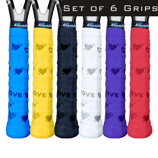 [X-Dry] Embossed Racket Grip Tape for Tennis (6 Grips)