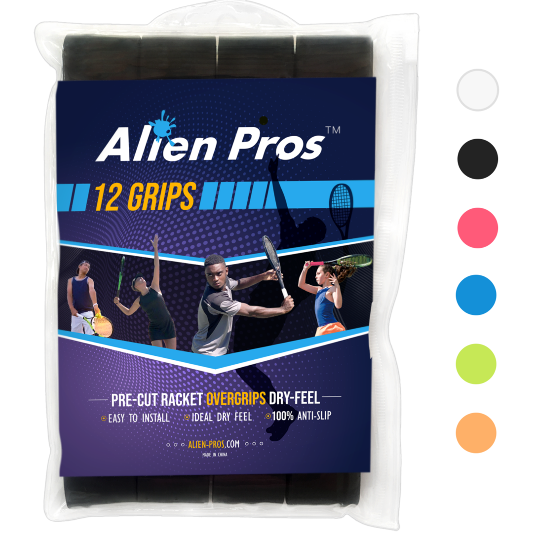 US] Alien Pros Tennis Racket Grip Tape Basic Dry (12 Grips