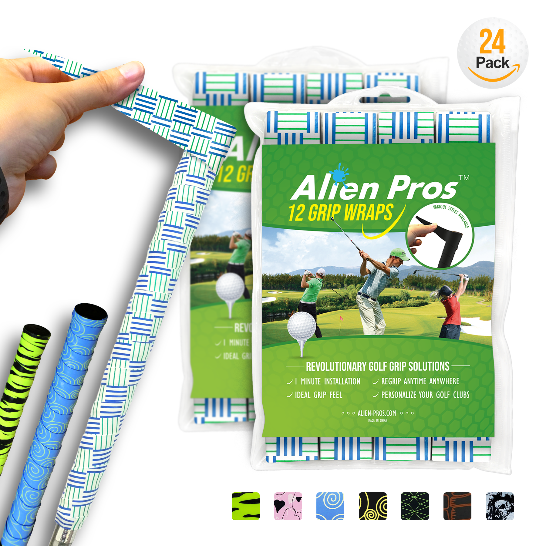[US] Alien Pros Golf Grip Wrapping Tapes G-Tac (24-Pack)