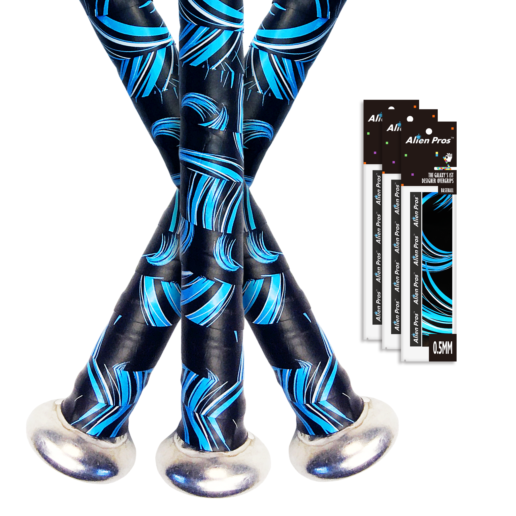 Alien Pros Ruban Grip pour Batte de Baseball (4 Grips) - 1.1 mm Ruban pour Batte Pré-découpé et Professionnel – Recouvrez Votre Batte pour Une Partie Épique (4 Grips, Gris Alien Pros Ruban Grip pour Batte de Baseball (4 Grips) - 1.1 mm Ruban pour Batte Pré-découpé et Professionnel – Recouvrez Votre Batte pour Une Partie Épique (4 Grips, Gris